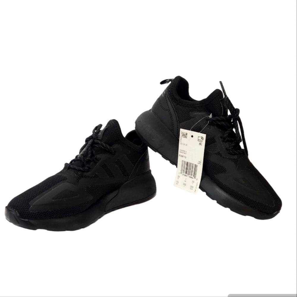 Adidas Zx 2K Flux J Running Trainer In Black 1.5 unisex kids sneakers